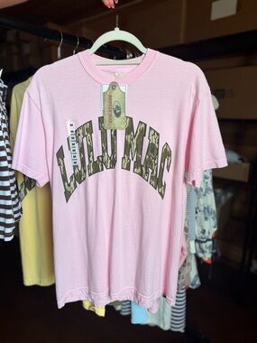 Lulu Mac Pink Mossy Oak Camo T-Shirt NWT